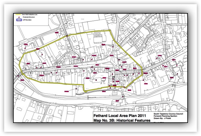 Map of Protected structures in Fethard Co. Tipperary.