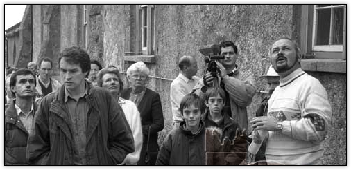 The late John Bradley (right) giving a walkabout in Fethard in June 1993