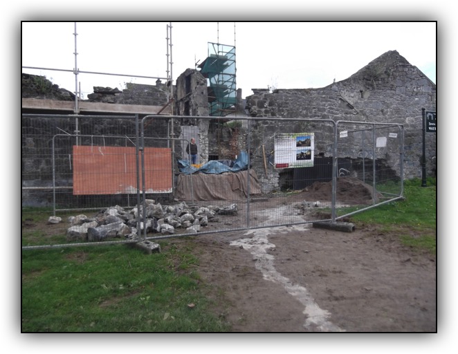 Inspection of works at fethard wall.