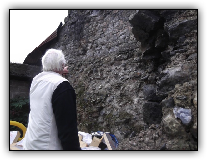 Inspection of works at fethard wall.